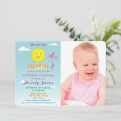 あなたは私の太陽です 女の子 1歳の誕生日 招待状 (スタンド正面)