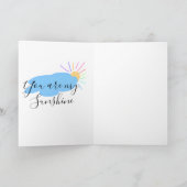 あなたは私の太陽のような黄色オレンジ色の太陽の光 雲 カード (内部)