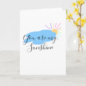 あなたは私の太陽のような黄色オレンジ色の太陽の光 雲 カード (黄色い花)