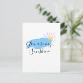 あなたは私の太陽のような黄色オレンジ色の太陽の光 雲 ポストカード (スタンド正面)