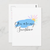 あなたは私の太陽のような黄色オレンジ色の太陽の光 雲 ポストカード (正面/裏面)