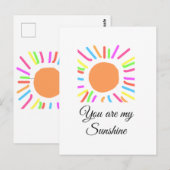 あなたは私の太陽黄色オレンジの太陽の光を名前を追加する ポストカード (正面/裏面)