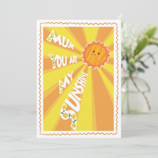 あなたは私の太陽、お母さん　明るくて幸せな母の日 シーズンカード (スタンド正面)