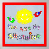 あなたは私の太陽 かわいいベビー部屋 デコ ポスター (正面)