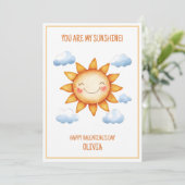 あなたは私の太陽 かわいい ハッピー バレンタインデー シーズンカード (スタンド正面)