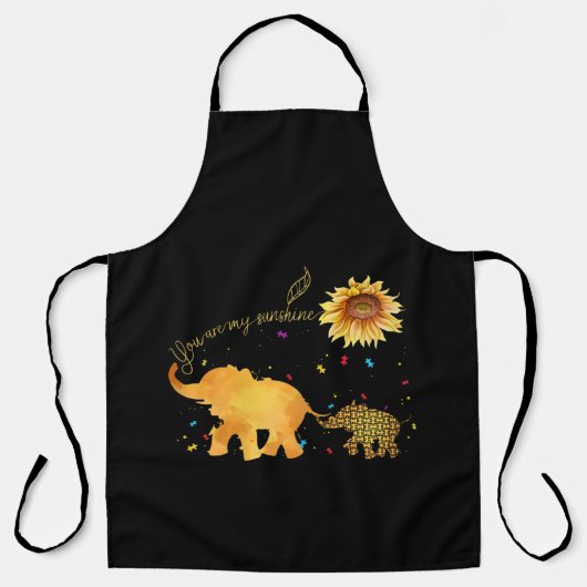 あなたは私の太陽 ひまわり 象 自閉症 エプロン (正面)