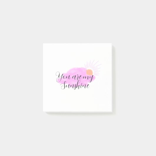 あなたは私の太陽 ピンク パープル 太陽の光 雲 ポストイット (正面)