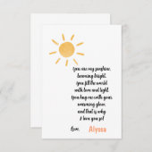 あなたは私の太陽 マザーズデー サンキューカード (正面/裏面)