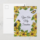 あなたは私の太陽 明るい 感謝の気持ち 花 ポストカード (正面/裏面)