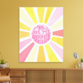 あなたは私の太陽 輝く水彩 ベイビー ギフト キャンバスプリント (インサイチュ (リビング))