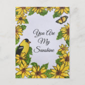 あなたは私の太陽 陽気 感謝の気持ち 花 ポストカード (正面)