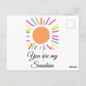 あなたは私の太陽 黄色 オレンジ色の太陽の光が名前を追加 ポストカード (裏面)