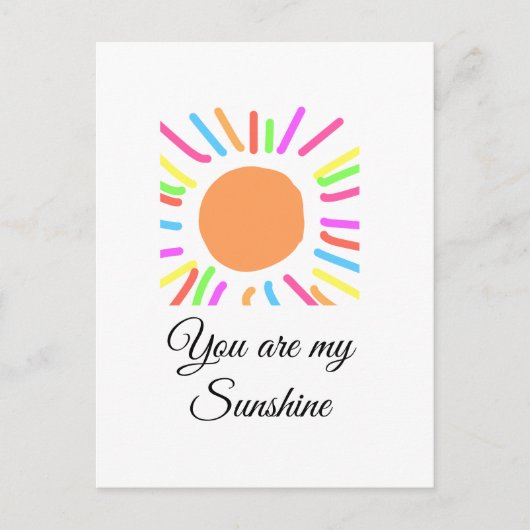 あなたは私の太陽 黄色 オレンジ色の太陽の光が名前を追加 ポストカード (正面)