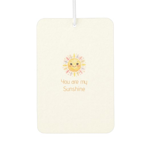 あなたは私の太陽 黄色 オレンジ 太陽の光 加え 名前 カーエアーフレッシュナー (正面)