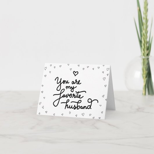 あなたは私の夫お気に入りのかわいいハートバレンタイン シーズンカード (正面)