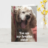 あなたは私の妹お気に入りの***の****誕生日 カード (黄色い花)