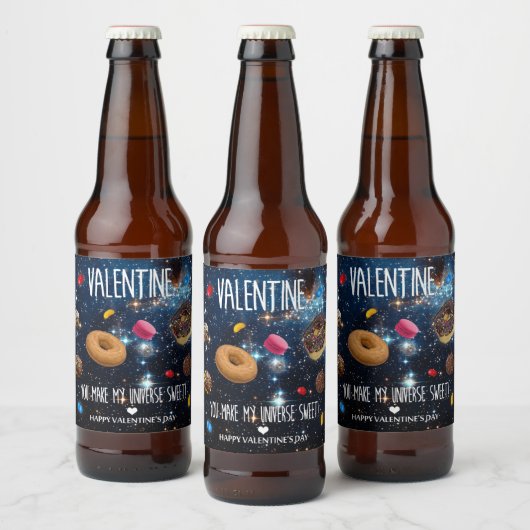 あなたは私の宇宙を甘いバレンタインにする ビールラベル (ボトル)