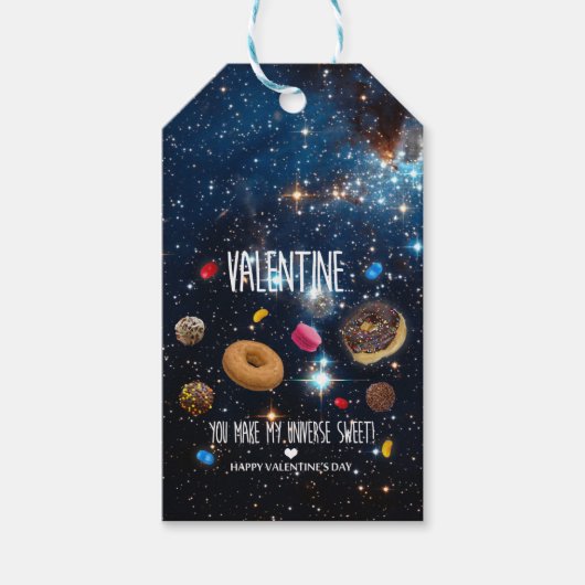 あなたは私の宇宙を甘くしてくれるバレンタイン ギフトタグ (正面)