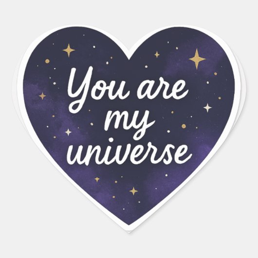 あなたは私の宇宙 – Cosmic Galaxy Heart Sticker ハートシール (正面)