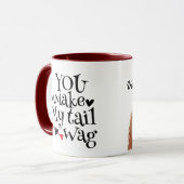 あなたは私の尻尾を…犬からのバレンタイン マグカップ (正面左)