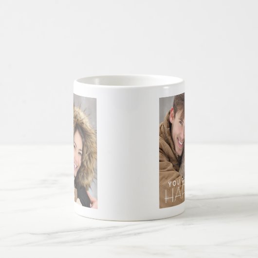 あなたは私の幸せ(1つまたは2つの写真) コーヒーマグカップ (中央)