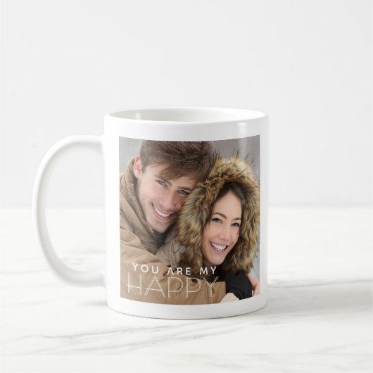あなたは私の幸せ（1つまたは2つの写真） コーヒーマグカップ (左)