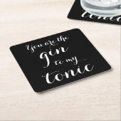 あなたは私の強壮結婚披露宴コースターのジンだ スクエアペーパーコースター (アングル)