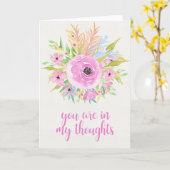 あなたは私の思考の水の色の花のカード カード (黄色い花)