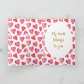 あなたは私の愛の赤ロマンチックなハート シーズンカード (内部)