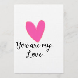 あなたは私の愛ピンク赤ハート水彩子供レトロ 招待状
