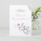 あなたは私の招待を可愛いメイド・オブ・オーナー（花嫁付き添い人）です サンキューカード (スタンド正面)