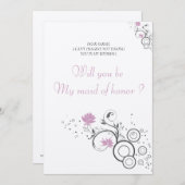 あなたは私の招待を可愛いメイド・オブ・オーナー（花嫁付き添い人）です サンキューカード (正面/裏面)