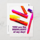あなたは私の日の勇気付けられるギフトのハイライト ポストカード (正面/裏面)
