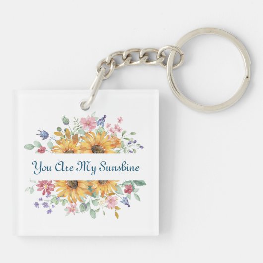 あなたは私の日差しとヒマワリの引用文 キーホルダー (裏面)