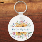 あなたは私の日差しとヒマワリの引用文 キーホルダー (正面)