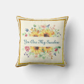 あなたは私の日差しとヒマワリの引用文 クッション (裏面)