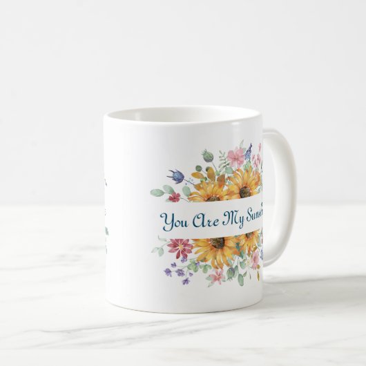 あなたは私の日差しとヒマワリの引用文 コーヒーマグカップ (正面右)