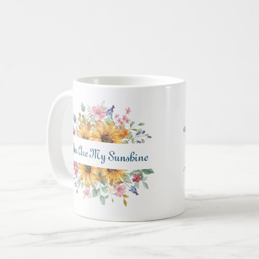 あなたは私の日差しとヒマワリの引用文 コーヒーマグカップ (正面左)
