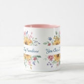 あなたは私の日差しとヒマワリの引用文 マグカップ (中央)