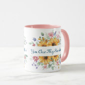 あなたは私の日差しとヒマワリの引用文 マグカップ (正面右)