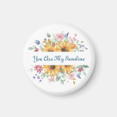 あなたは私の日差しとヒマワリの引用文 マグネット (正面)