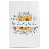 あなたは私の日差しとヒマワリの引用文 ミディアムペーパーバッグ (正面)