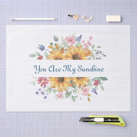 あなたは私の日差しとヒマワリの引用文 薄葉紙 (クラフト)