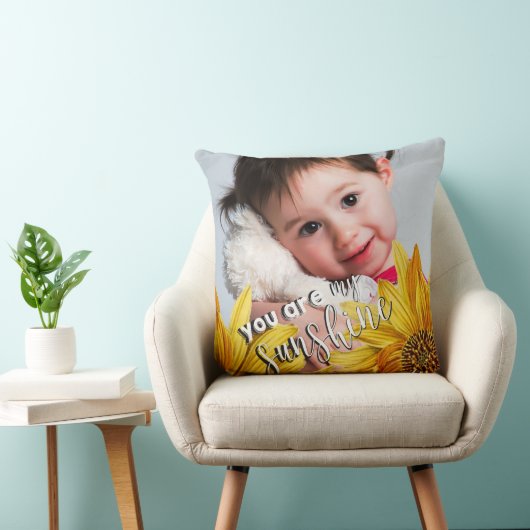 あなたは私の日照明るい黄色のヒマワリの写真である クッション (椅子)