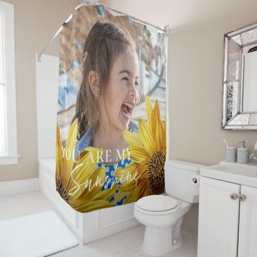 あなたは私の日照明るい黄色のヒマワリの写真である シャワーカーテン (インサイチュ)