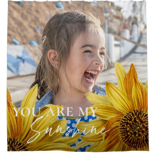 あなたは私の日照明るい黄色のヒマワリの写真である シャワーカーテン (正面)