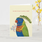 あなたは私の最もカラフルの友人のカードとlorikeet カード (黄色い花)