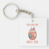 あなたは私の最高の茶のかわいいボババブル真珠茶m キーホルダー (正面)