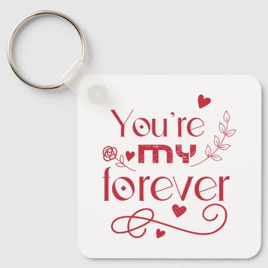 あなたは私の永遠のバレンタインの日メタルスクエア キーホルダー (正面)