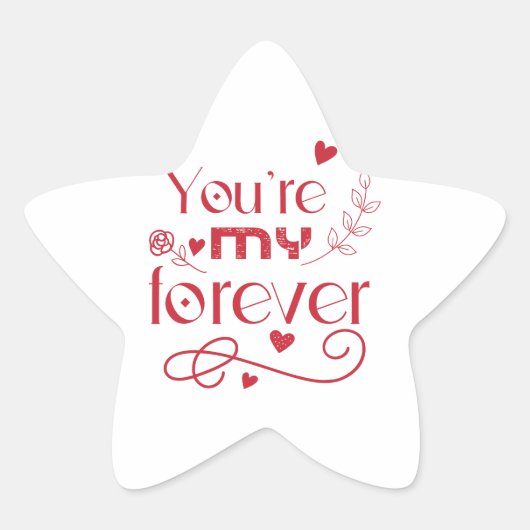 あなたは私の永遠のバレンタインの贈り物 星シール (正面)